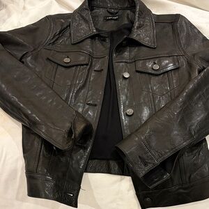J Brand Dark Brown Leather Jacket